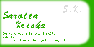 sarolta kriska business card